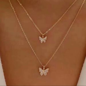 Rose gold butterfly necklace